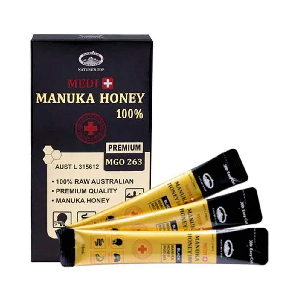 호주 네이쳐스탑 메디플러스 마누카꿀 100% MGO 263 15ml 1팩(10개)