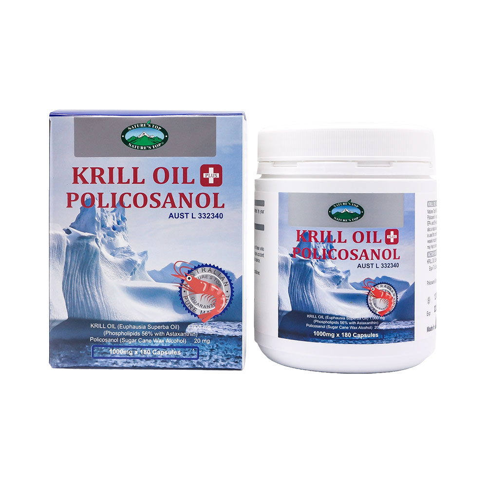 호주 네이쳐스탑 크릴오일 폴리코사놀 1000mg 180캡슐