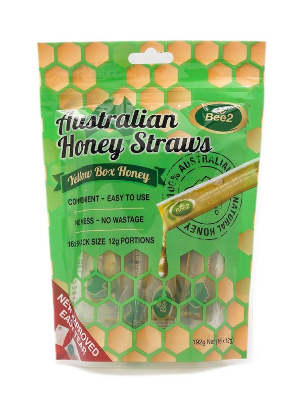호주 Bee2 비투 옐로우 박스 허니 스트로우 스틱 꿀 192g