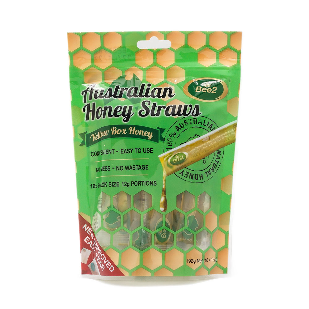 호주 Bee2 비투 옐로우 박스 허니 스트로우 스틱 꿀 192g